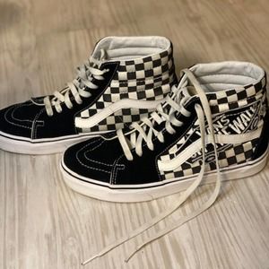 Vans Sk8-Hitops - Black/White/Checkerboard